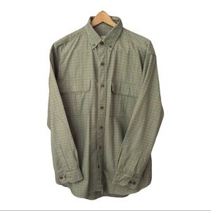 Woolrich Men’s Flannel Button Down Shirt, Size L, Style# 6064, Light Loden, EUC
